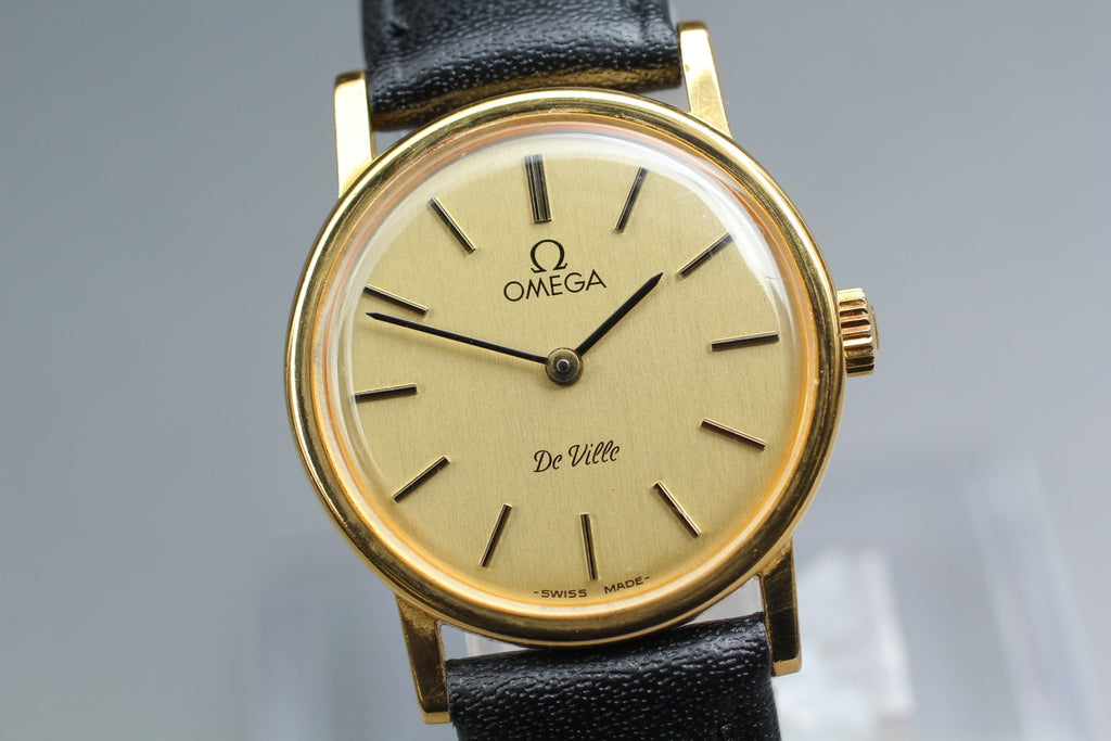 1979 Near MINT OMEGA De Ville 25mm 511.0532 Manual Gold Dial Women's Vintage
