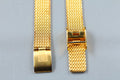 Near MINT OMEGA Milanese/Mesh Band 12mm Stainless Gold Plated Women's Vintage