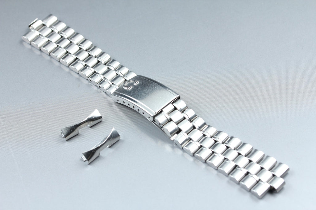 Near MINT OMEGA Bracelet FF526/1098 19mm Stainless steel Silver Men's Vintage