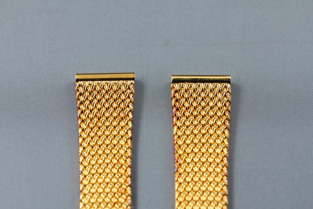 Near MINT OMEGA Milanese/Mesh Band 12mm Stainless Gold Plated Women's Vintage