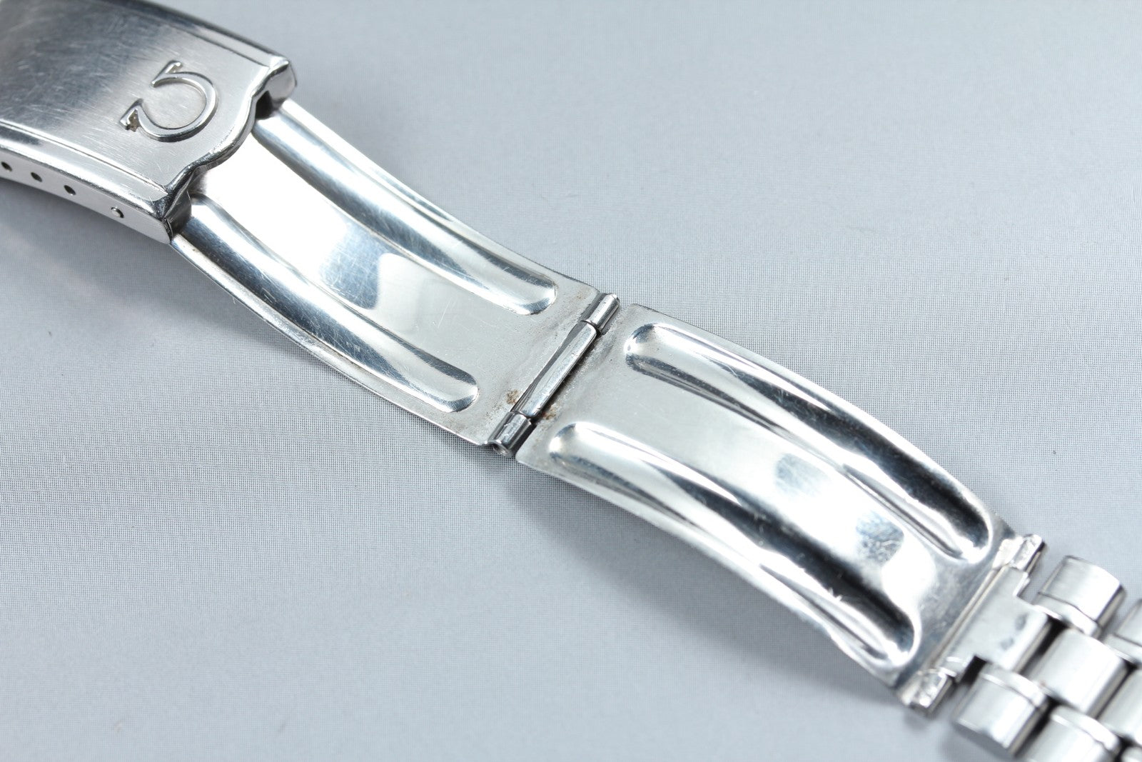 Near MINT OMEGA Bracelet FF526/1098 19mm Stainless steel Silver Men's Vintage