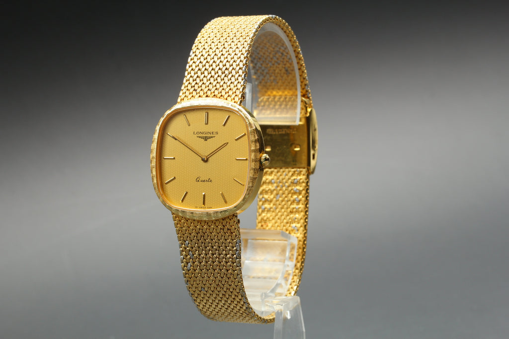 LONGINES 761 3266 30mm Quartz L761.2 Gold Plated Gold Dial Men's Vintage Exc+5
