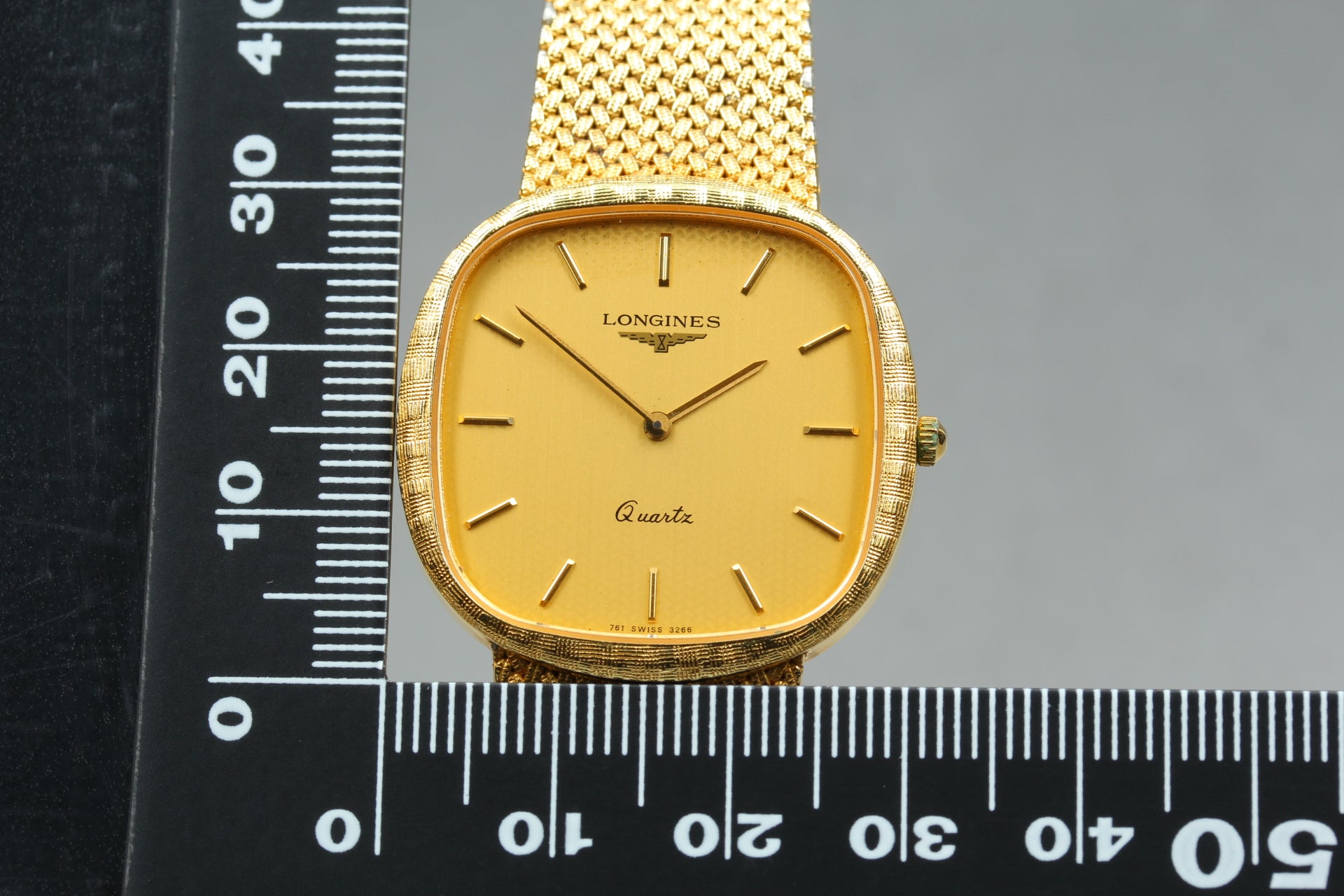 LONGINES 761 3266 30mm Quartz L761.2 Gold Plated Gold Dial Men's Vintage Exc+5