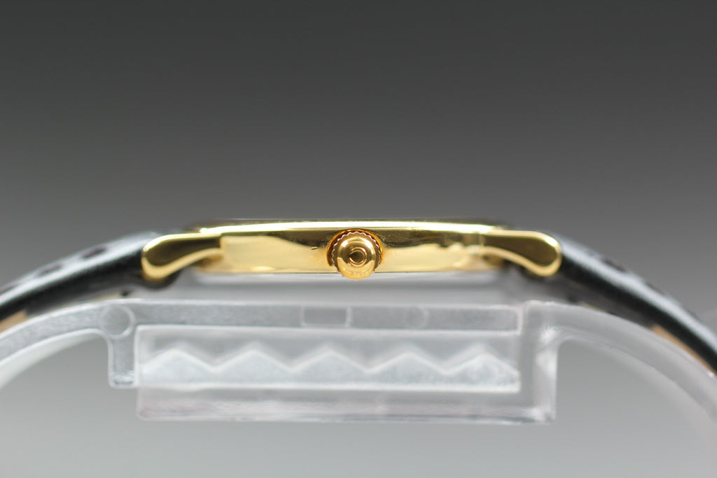 1991 Near MINT/Box OMEGA De Ville 22mm 595.0097.2 Quartz Gold Dial Women Vintage