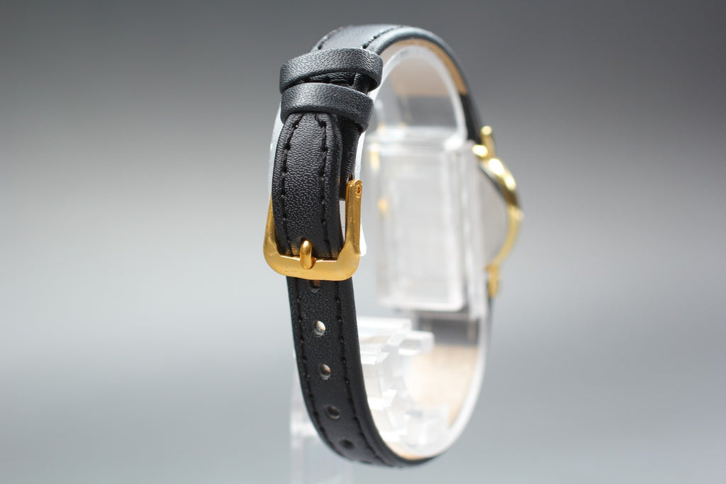 1991 Near MINT/Box OMEGA De Ville 22mm 595.0097.2 Quartz Gold Dial Women Vintage