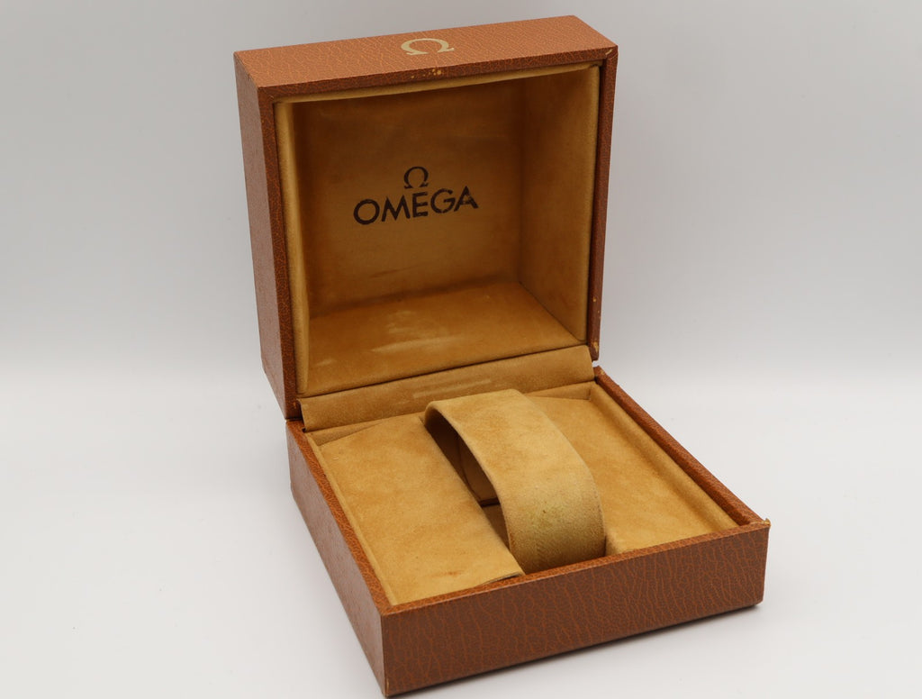 OMEGA Vintage Brown Watch Box Genuine Case Only From JAPAN Exc+5 #2548
