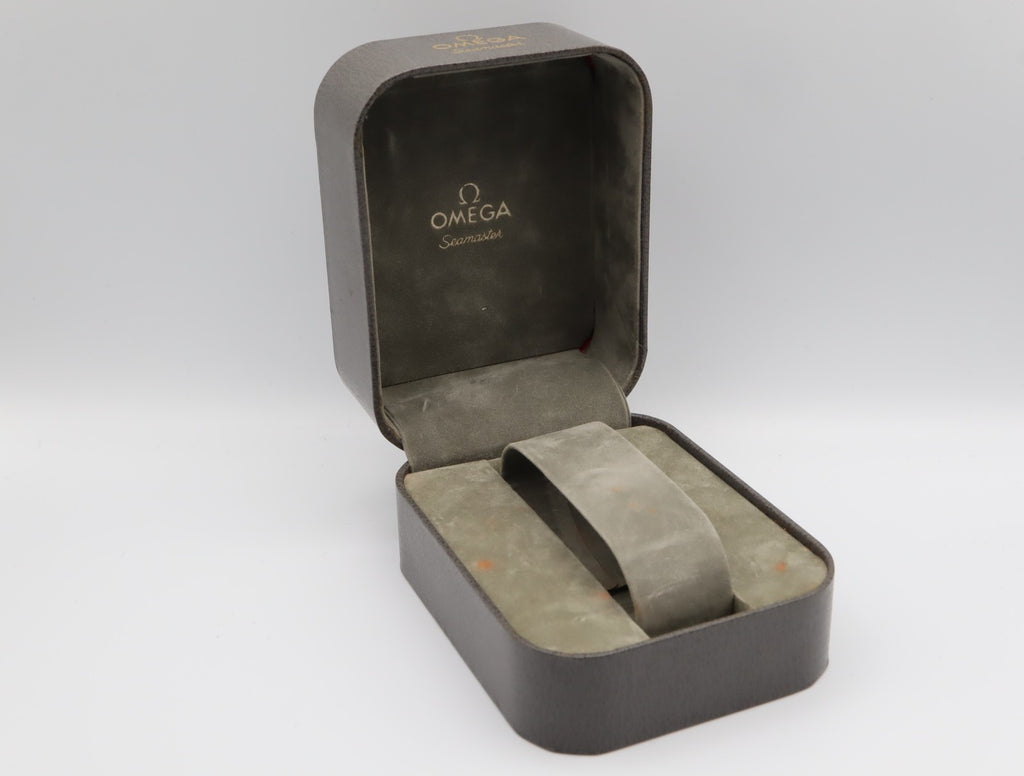 Near MINT OMEGA Seamaster Vintage Gray Watch Box Genuine Case Only JAPAN #2545