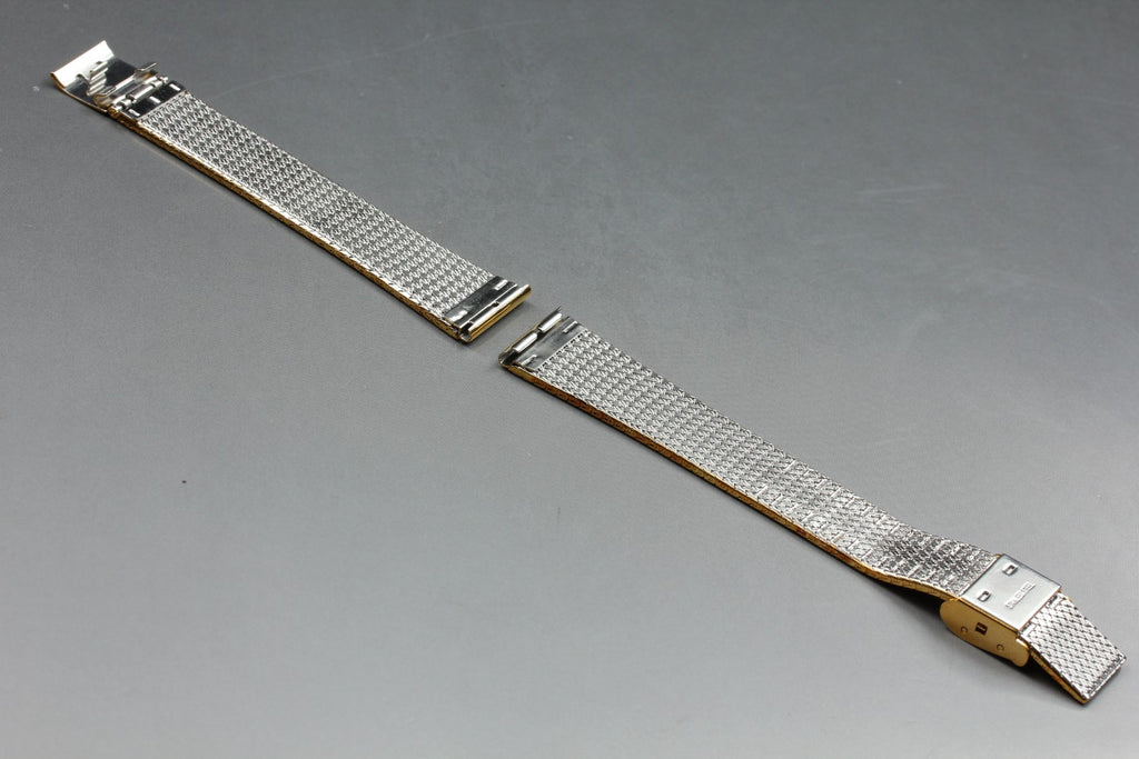 Near MINT OMEGA Milanese/Mesh Band 18mm Gold Plated Bracelet Men's Vintage