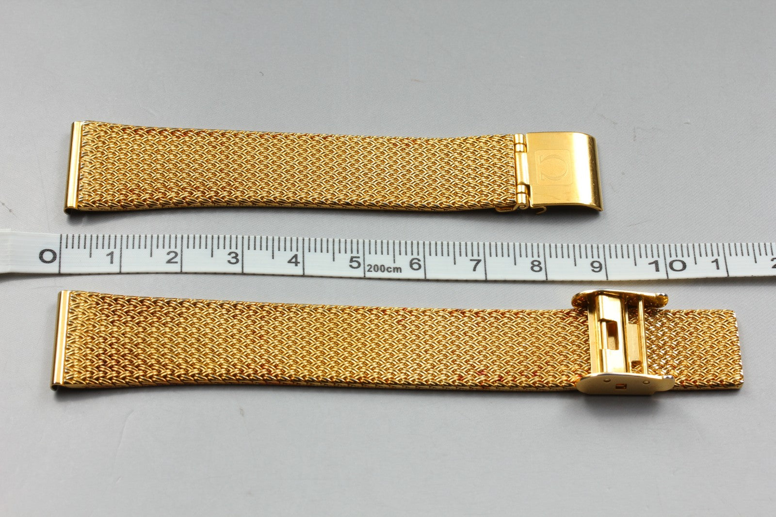 Near MINT OMEGA Milanese/Mesh Band 18mm Gold Plated Bracelet Men's Vintage