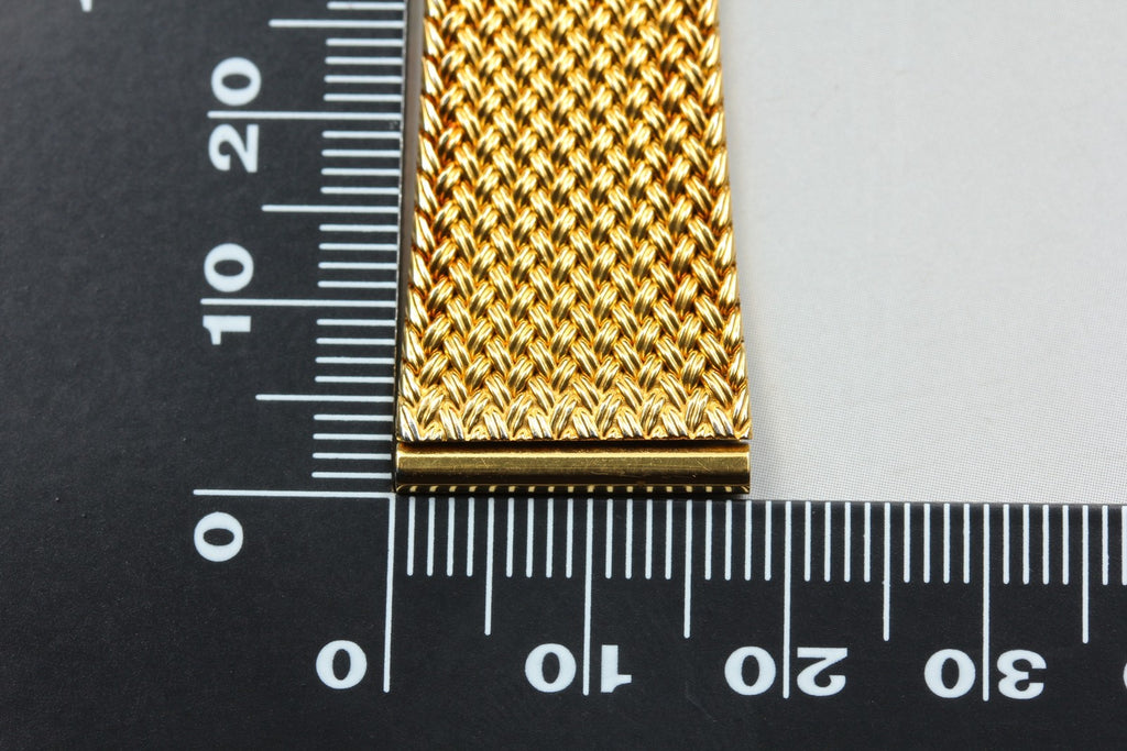 Near MINT OMEGA Milanese/Mesh Band 18mm Gold Plated Bracelet Men's Vintage