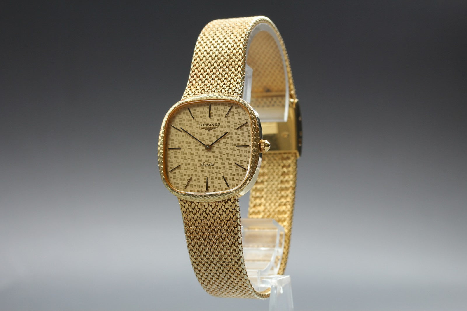 Full Set Near MINT LONGINES 960 3249 31mm Quartz Gold Dial Men's Watch Vintage