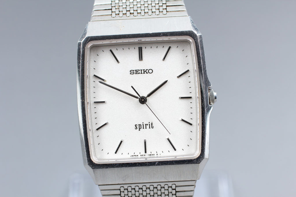 1993 Near MINT SEIKO Spirit 5E31-5A70 29mm Quartz Silver Dial Men's Vintage