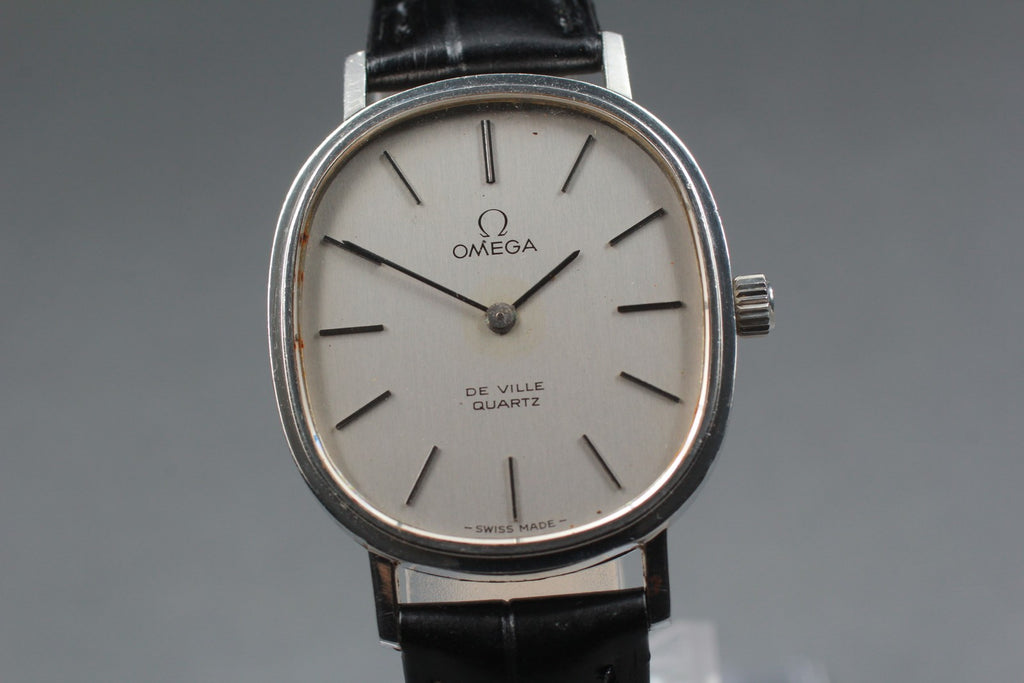 1978 Near MINT OMEGA De Ville 191.0046 29mm Quartz Silver Dial Men's Vintage