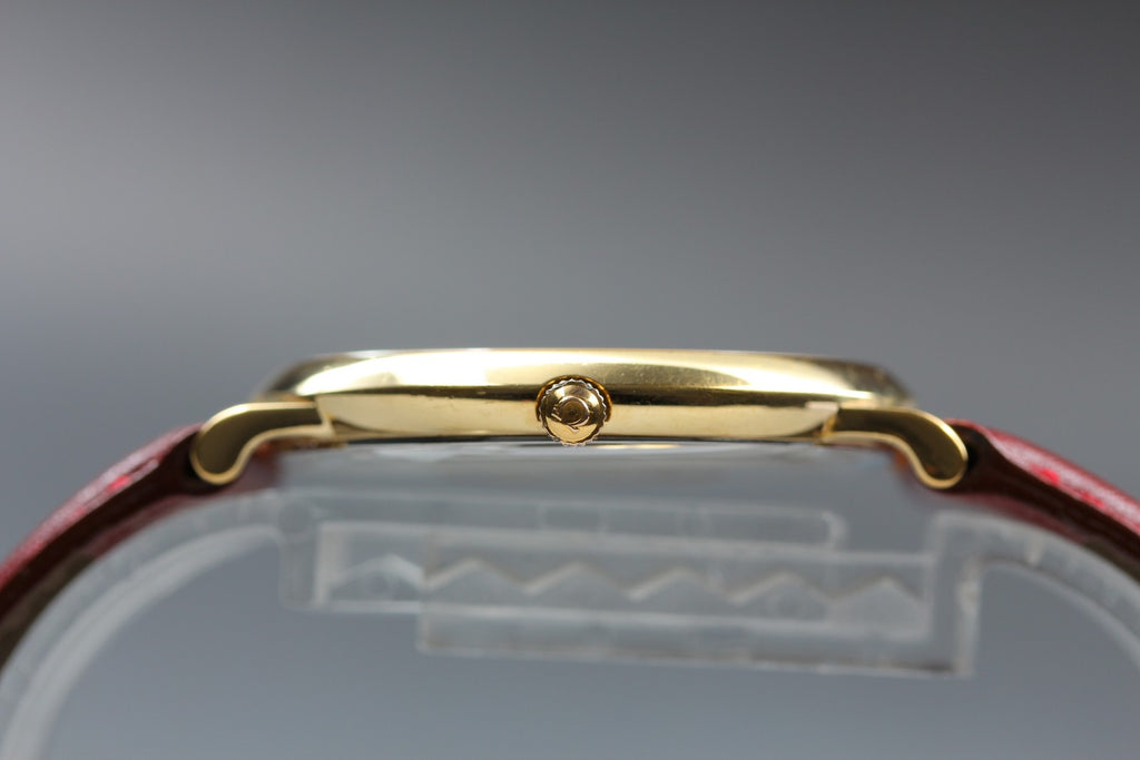 1989 Near MINT OMEGA De Ville 32mm 196.0312.1 Quartz White Arabic Men's Vintage