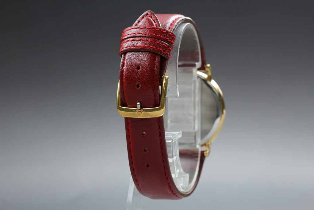 1989 Near MINT OMEGA De Ville 32mm 196.0312.1 Quartz White Arabic Men's Vintage