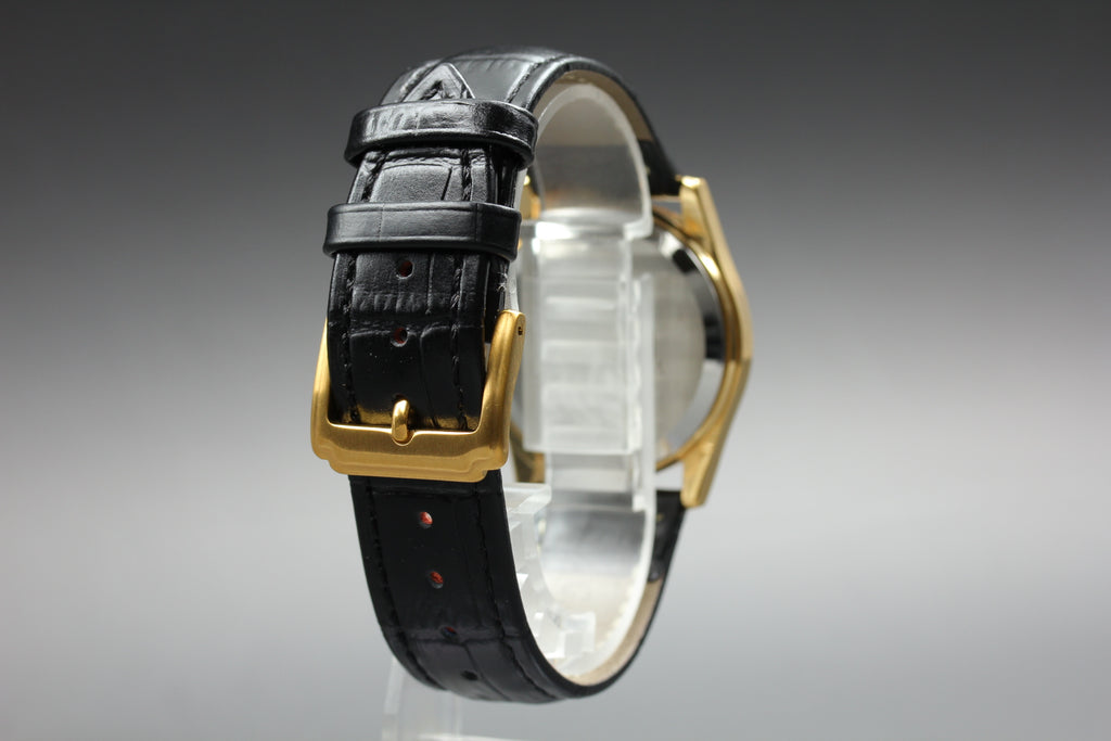 1979 MINT OMEGA Seamaster 34mm 196.0190 Quartz Gold Dial Men's Watch Vintage