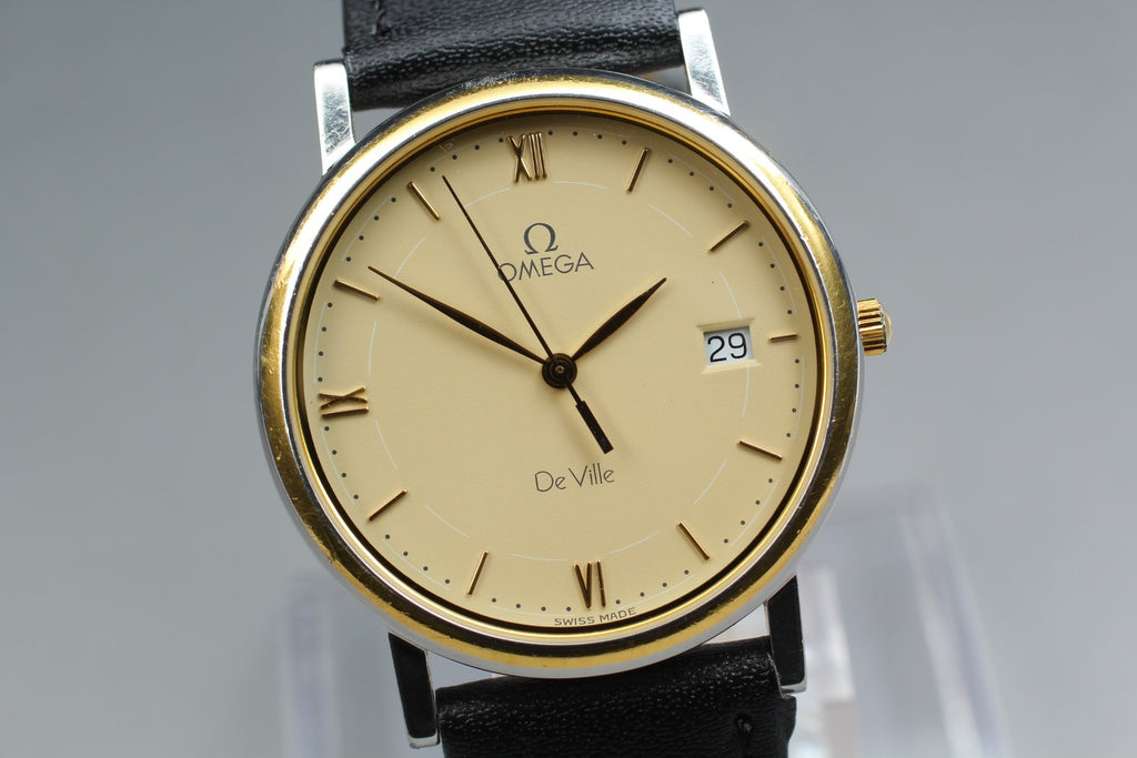 1992 Near MINT OMEGA De Ville 32mm 196.2430 Quartz Roman Dial Men's Vintage