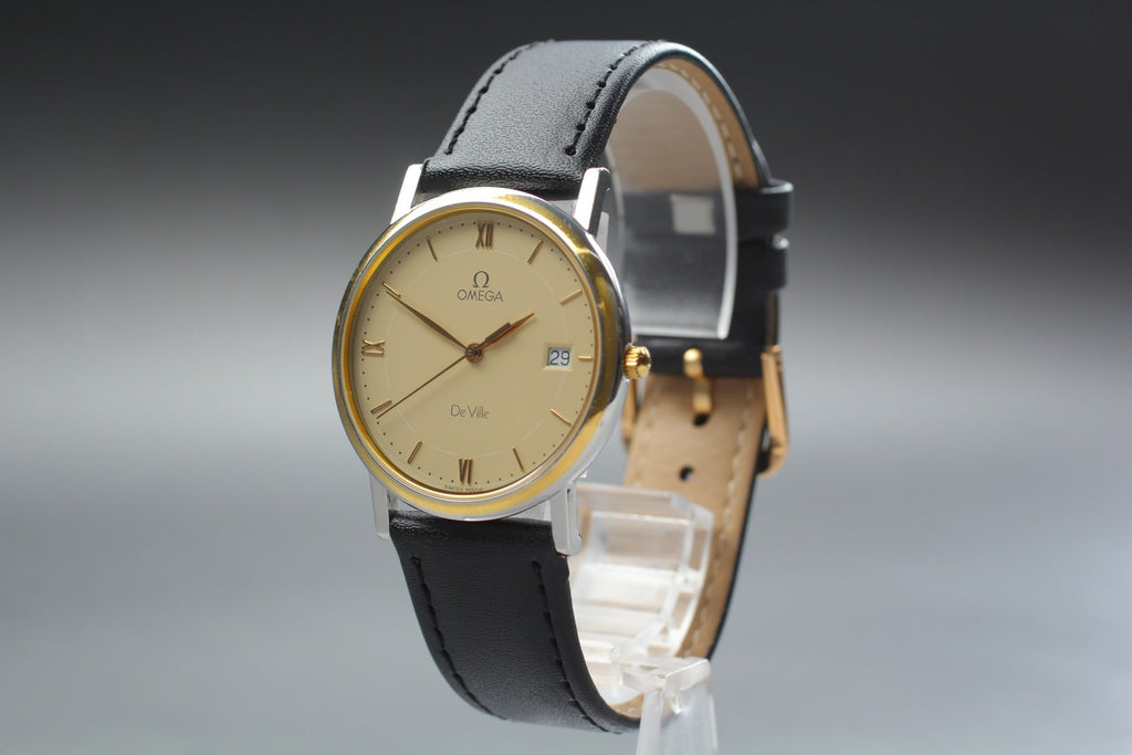 1992 Near MINT OMEGA De Ville 32mm 196.2430 Quartz Roman Dial Men's Vintage