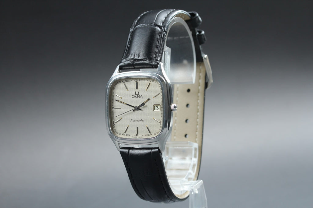 1987 Near MINT OMEGA Seamaster 31mm 196.0311 Quartz Silver Roman Men's Vintage