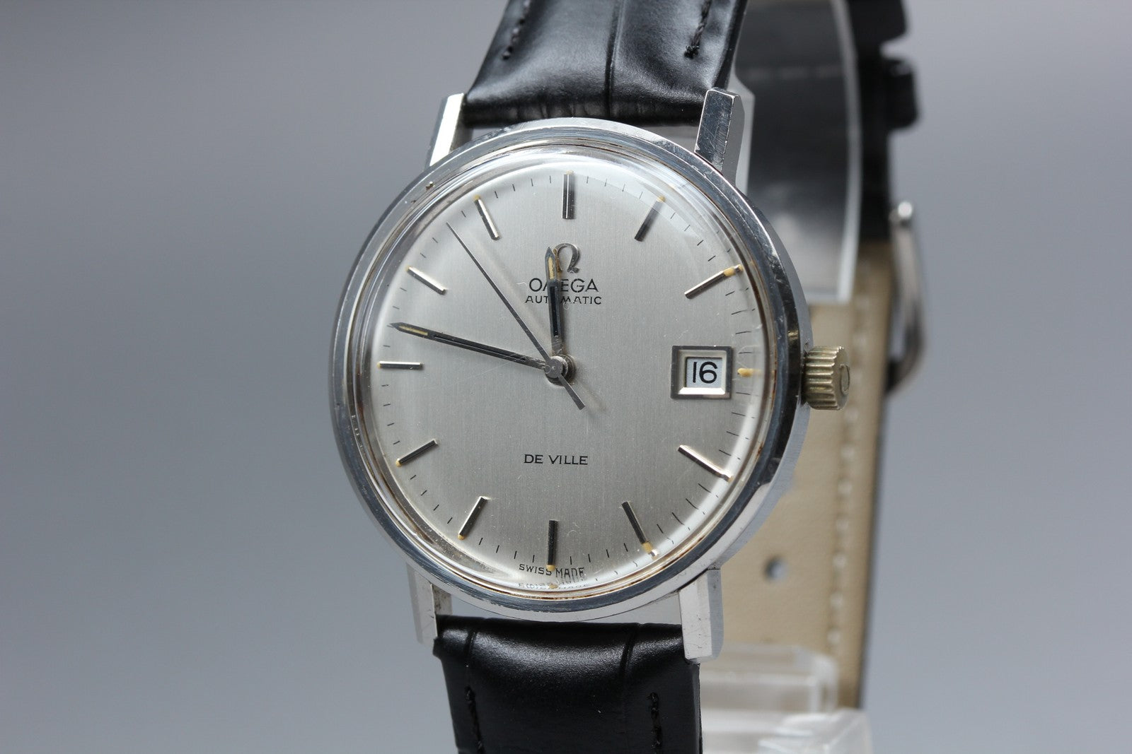 1971 Near MINT OMEGA De Ville 35mm 166.0086 Automatic Silver Dial Men's Vintage