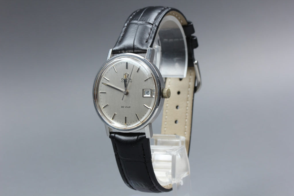 1971 Near MINT OMEGA De Ville 35mm 166.0086 Automatic Silver Dial Men's Vintage