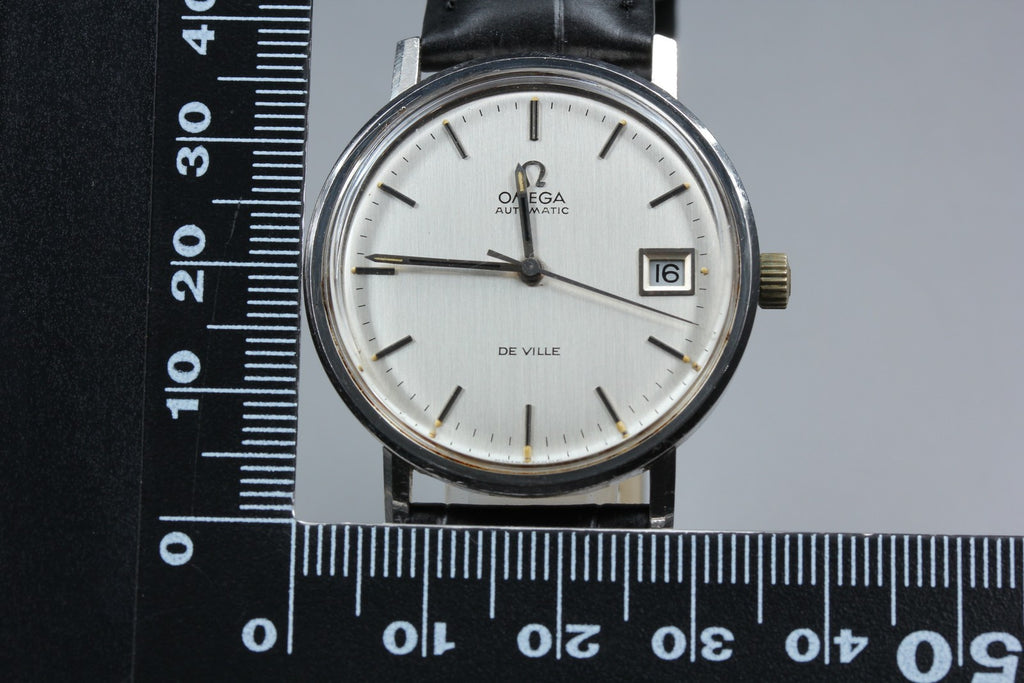1971 Near MINT OMEGA De Ville 35mm 166.0086 Automatic Silver Dial Men's Vintage