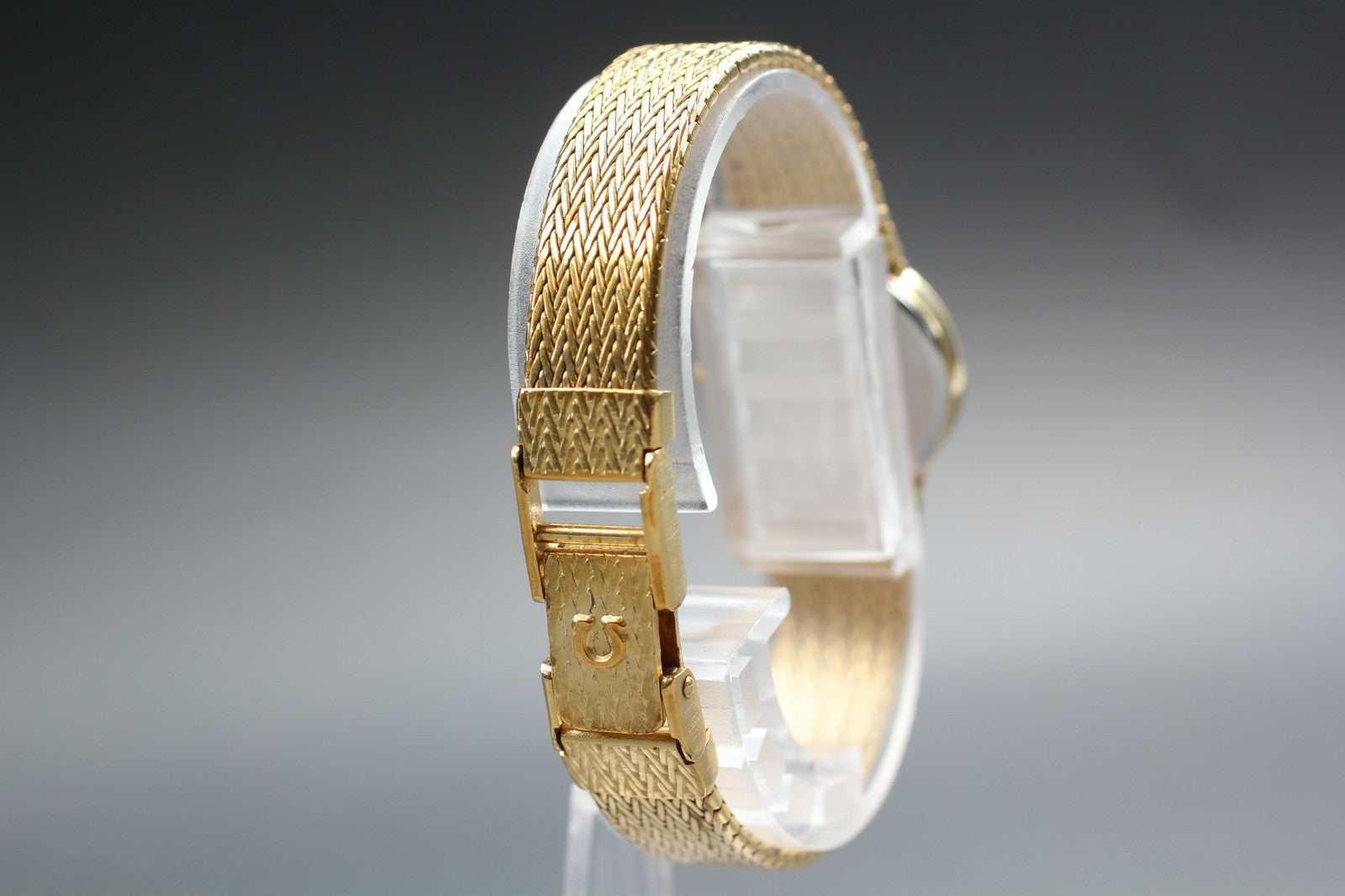 1984 Near MINT OMEGA De Ville 20mm 591.0268 Quartz Gold Dial Women's Vintage