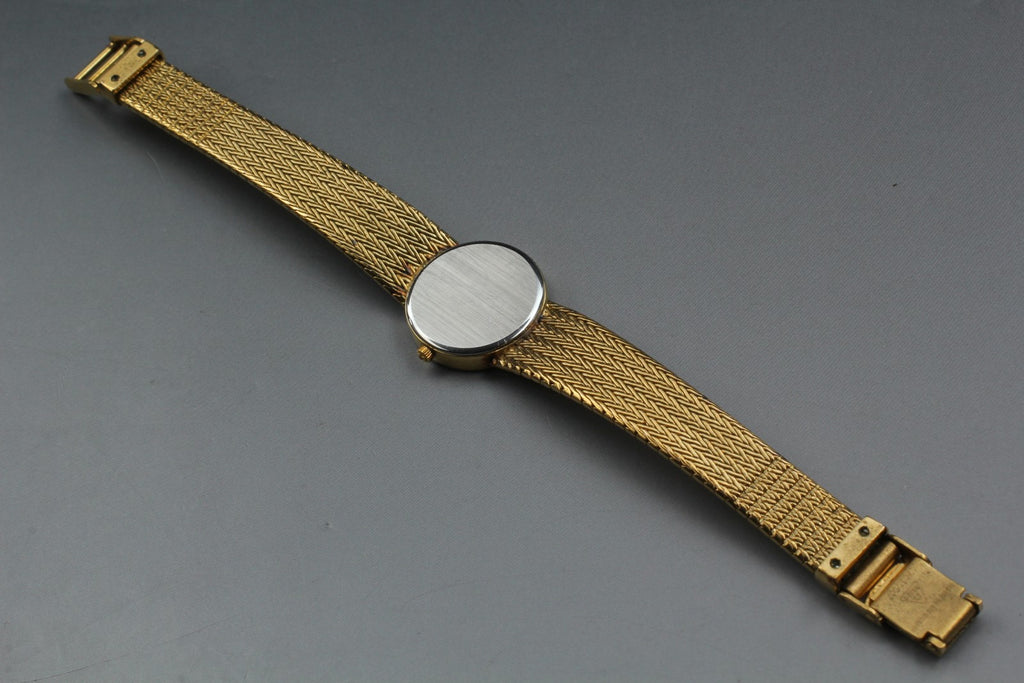 1984 Near MINT OMEGA De Ville 20mm 591.0268 Quartz Gold Dial Women's Vintage
