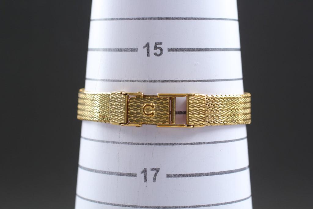1984 Near MINT OMEGA De Ville 20mm 591.0268 Quartz Gold Dial Women's Vintage