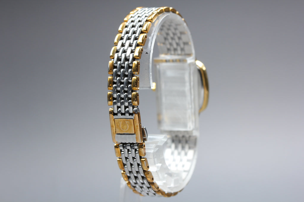 Near MINT OMEGA De Ville 21mm 795.0898.2 Quartz Gold Dial Women's Watch Vintage