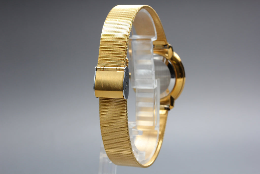 1973 Near MINT OMEGA De Ville 33mm 111.0107 Manual Gold Floral Dial Men Vintage