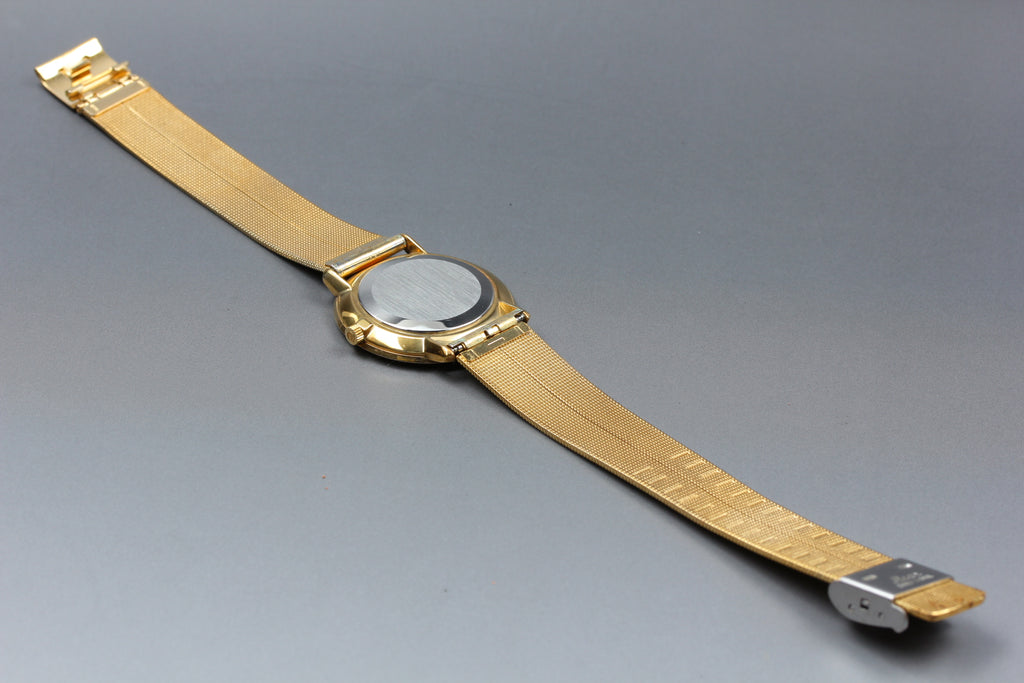 1973 Near MINT OMEGA De Ville 33mm 111.0107 Manual Gold Floral Dial Men Vintage