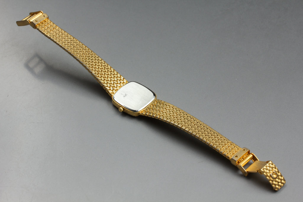 1980s Near MINT OMEGA De Ville 19mm 591.0289 Quartz Gold Roman Women's Vintage