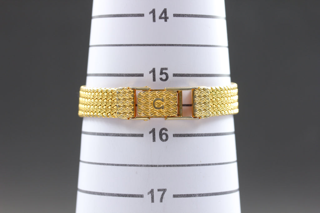 1980s Near MINT OMEGA De Ville 19mm 591.0289 Quartz Gold Roman Women's Vintage