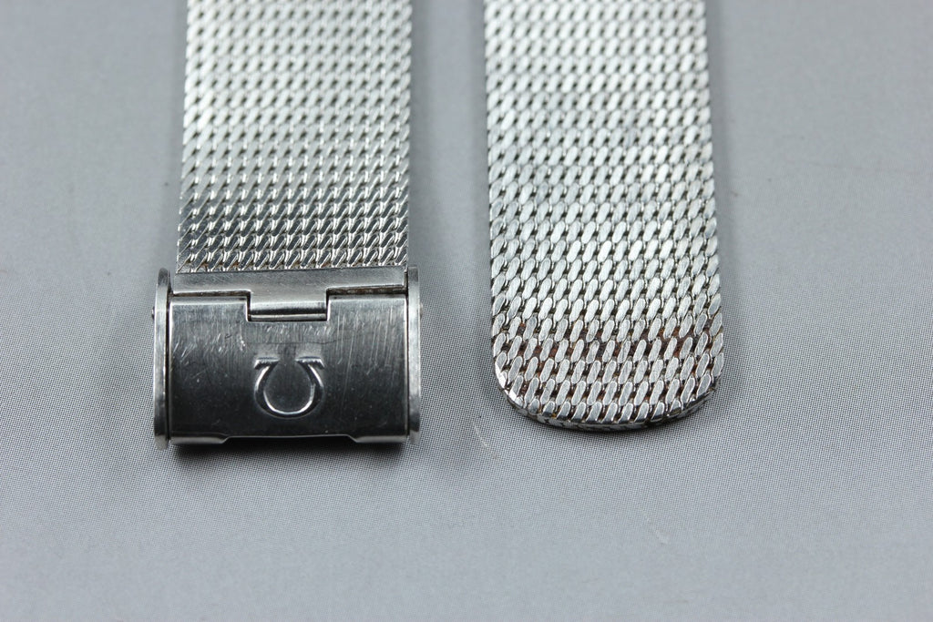 Near MINT OMEGA Milanese/Mesh Band 2038 18mm Stainless Steel Silver Men Vintage