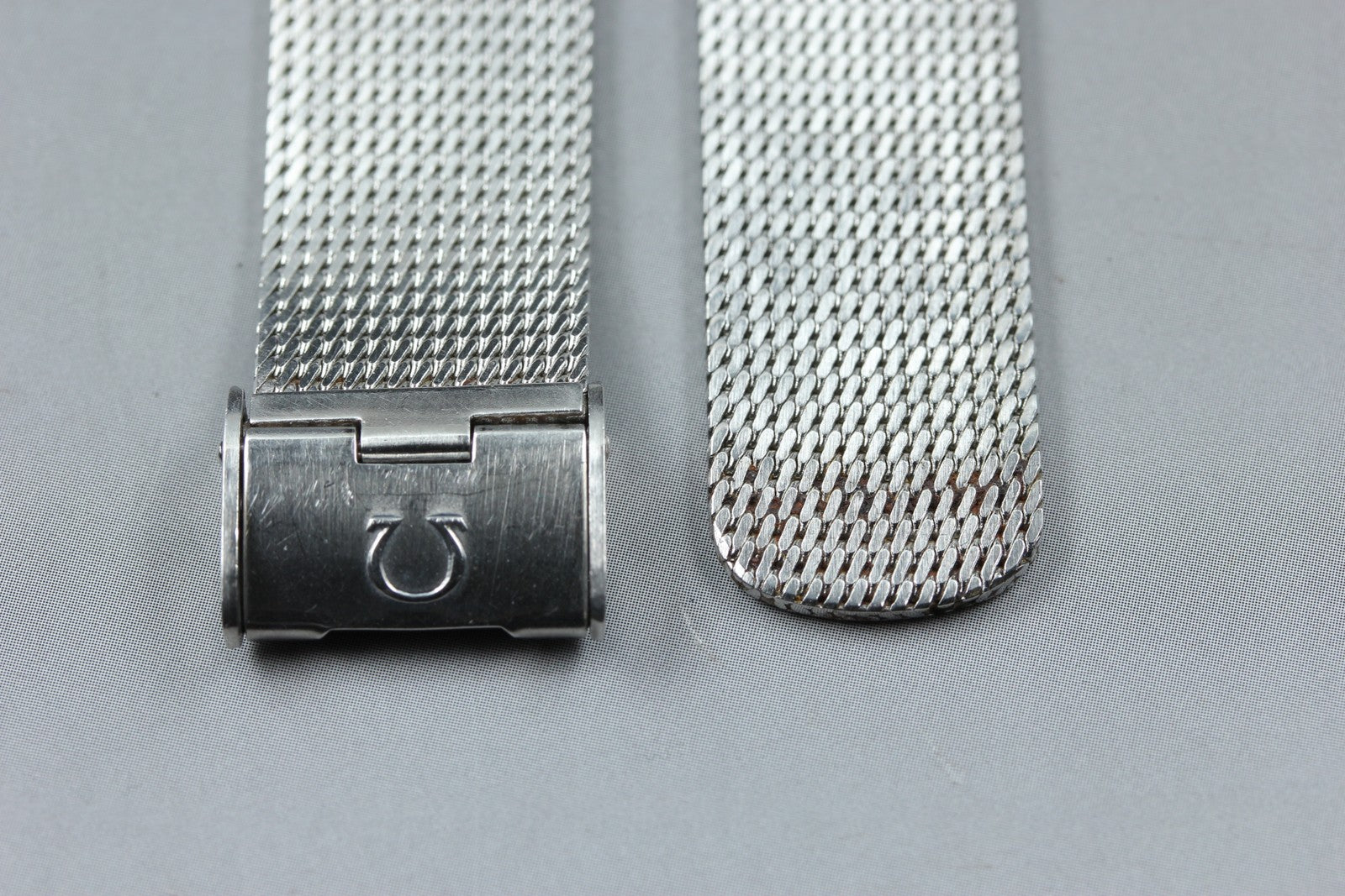 Near MINT OMEGA Milanese/Mesh Band 2038 18mm Stainless Steel Silver Men Vintage