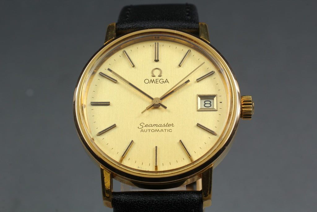 1978 Near MINT OMEGA Seamaster 34mm 166.0202 Automatic Gold Dial Men's Vintage