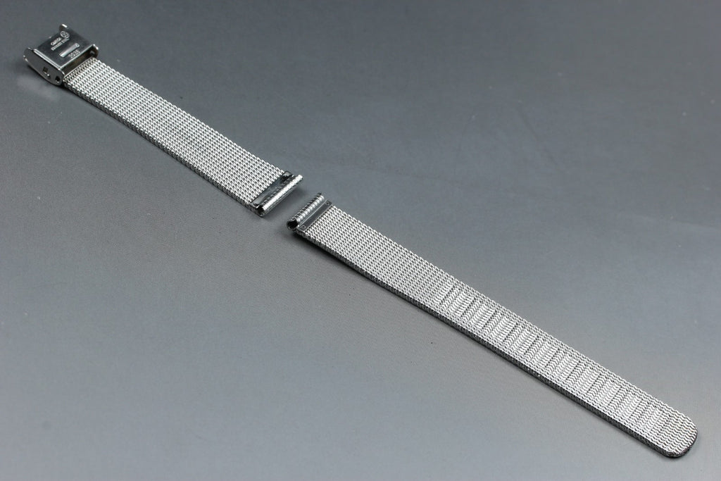Near MINT OMEGA Milanese/Mesh Band 2038 18mm Stainless Steel Silver Men Vintage
