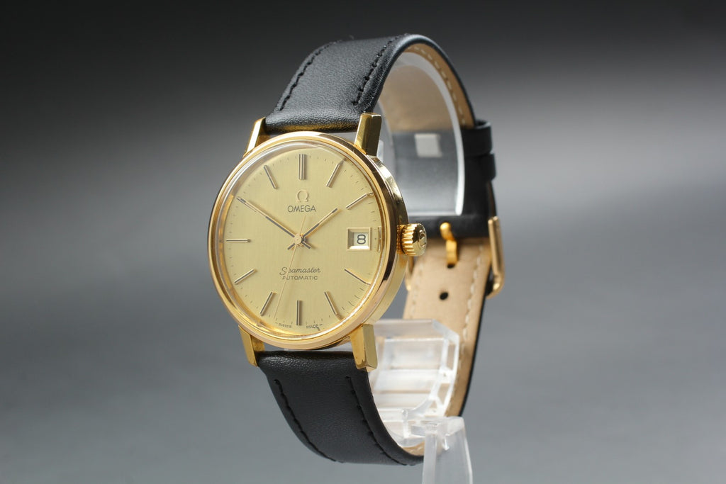 1978 Near MINT OMEGA Seamaster 34mm 166.0202 Automatic Gold Dial Men's Vintage