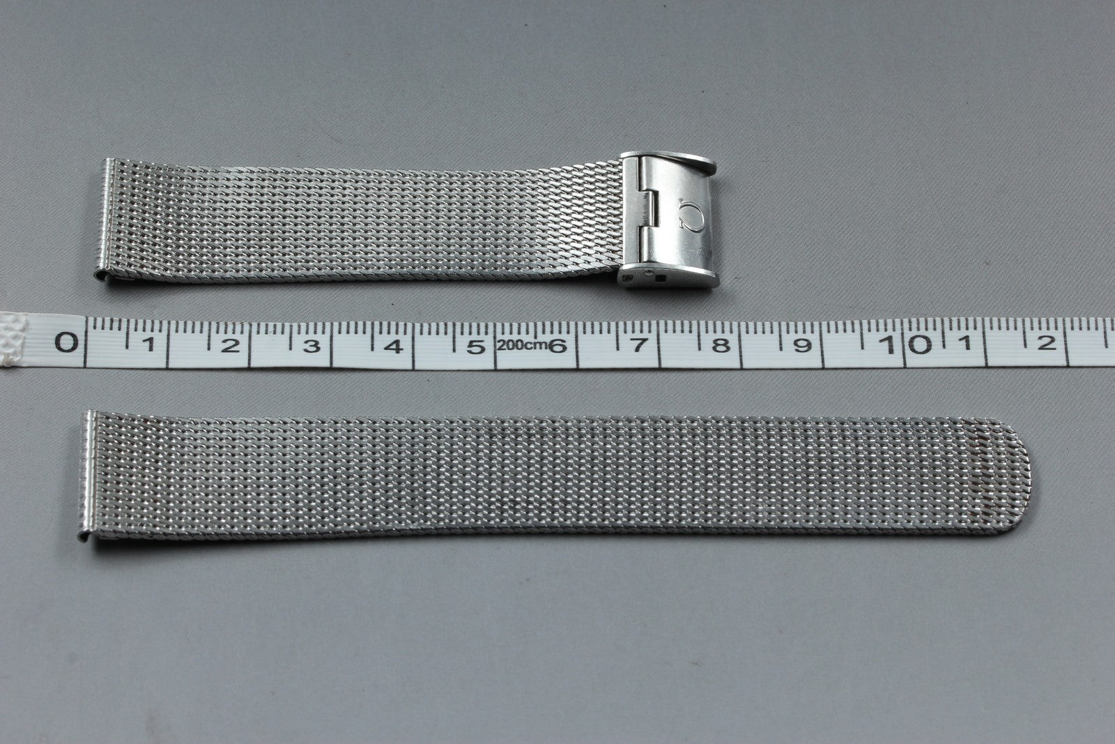 Near MINT OMEGA Milanese/Mesh Band 2038 18mm Stainless Steel Silver Men Vintage