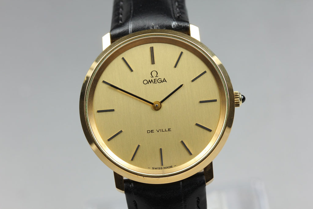 1976 Near MINT OMEGA De Ville 33mm 111.0107 Manual Wind Gold Dial Men's Vintage
