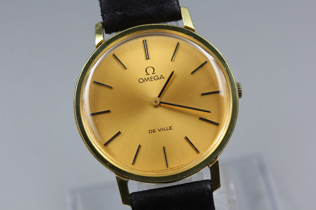 1976 Near MINT OMEGA De Ville 32mm 111.0114 Manual Wind Gold Dial Men's Vintage