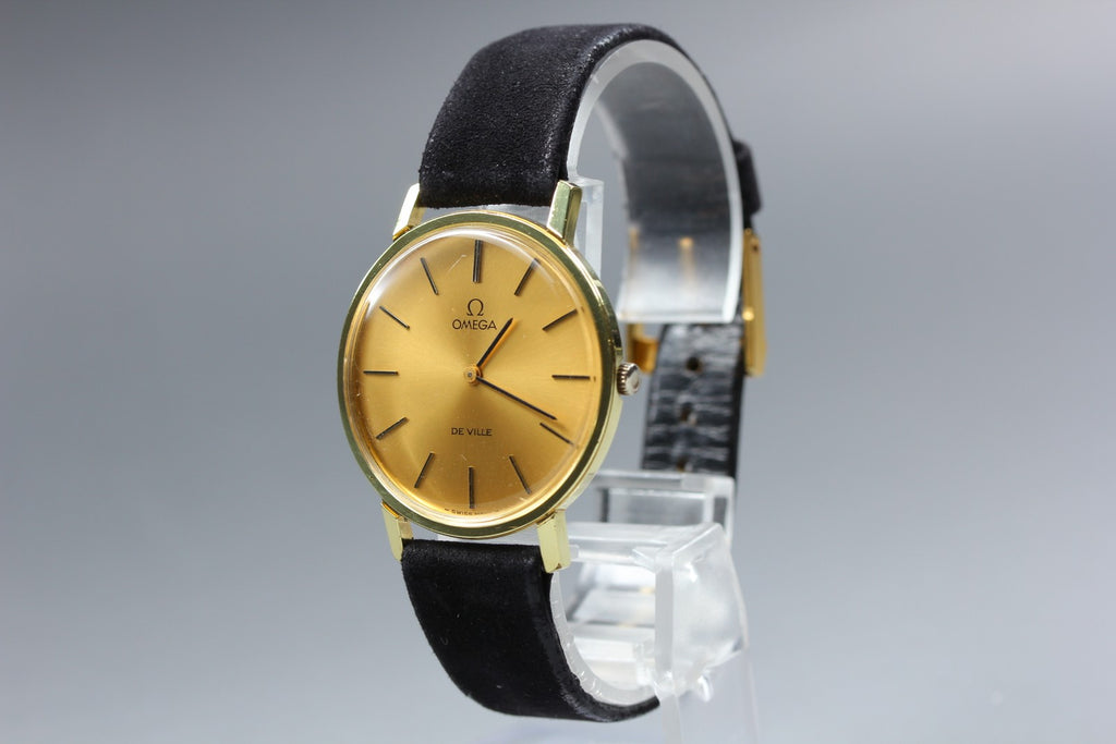 1976 Near MINT OMEGA De Ville 32mm 111.0114 Manual Wind Gold Dial Men's Vintage