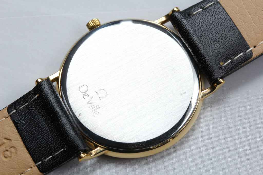 1988 Near MINT OMEGA De Ville 32mm 196.0312.1 Quartz Gold Dial Men's Vintage