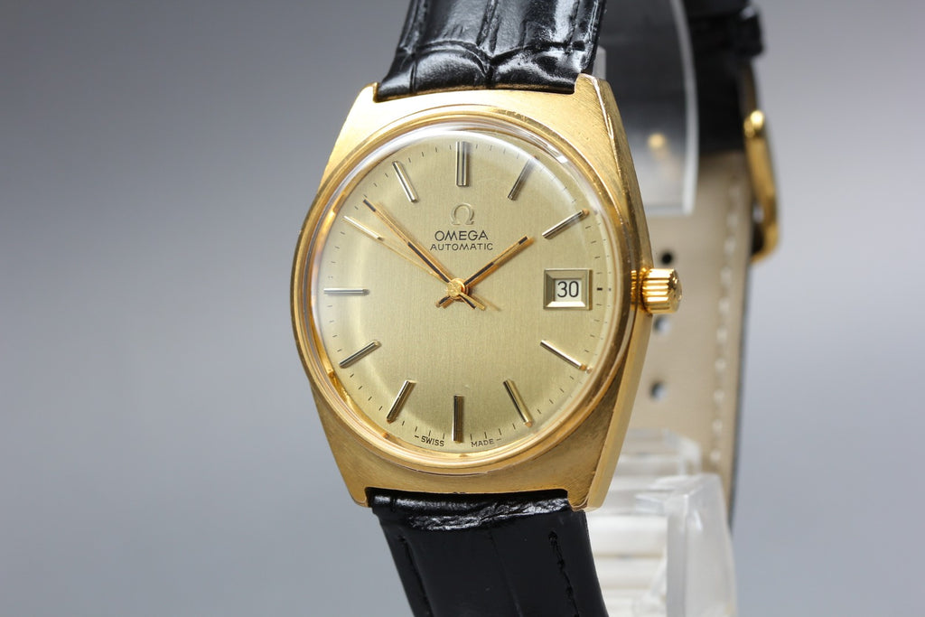 1977 Near MINT OMEGA Seamaster 34mm 166.0204 Automatic Gold Dial Men's Vintage