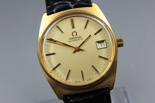 1977 Near MINT OMEGA Seamaster 34mm 166.0204 Automatic Gold Dial Men's Vintage
