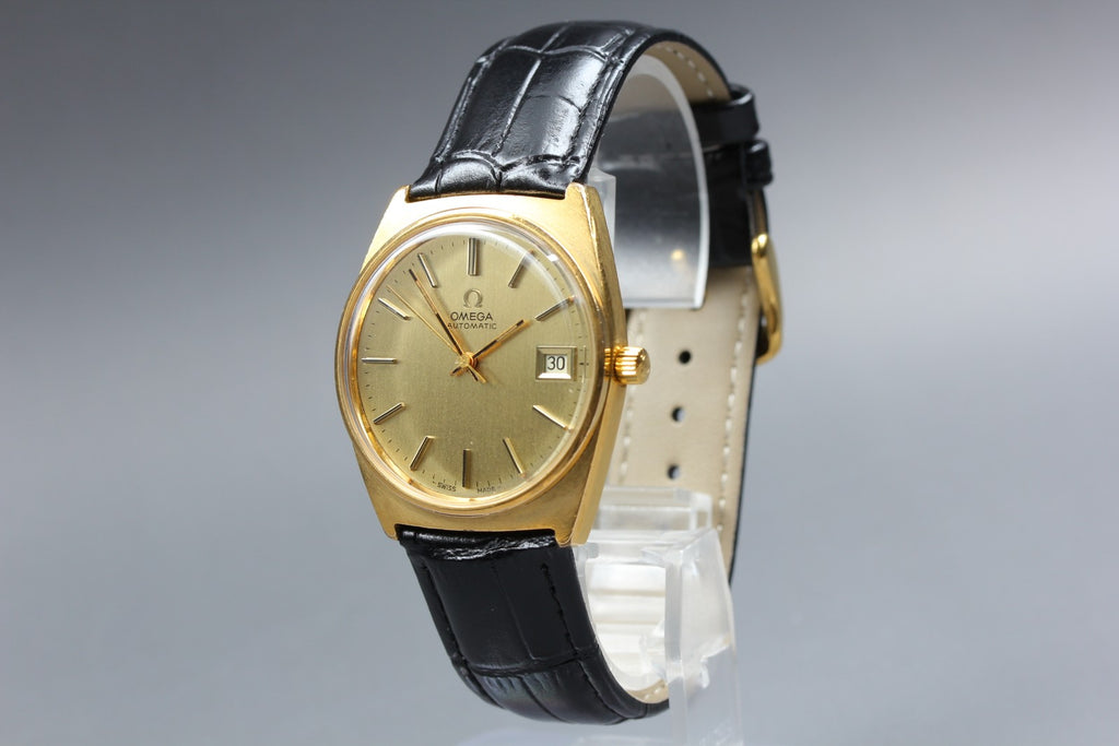 1977 Near MINT OMEGA Seamaster 34mm 166.0204 Automatic Gold Dial Men's Vintage