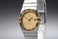 1988 Near MINT OMEGA Constellation 32mm 396.1070 Quartz Gold Dial Men's Vintage