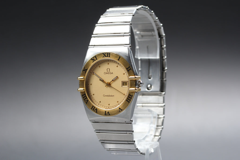 1988 Near MINT OMEGA Constellation 32mm 396.1070 Quartz Gold Dial Men's Vintage