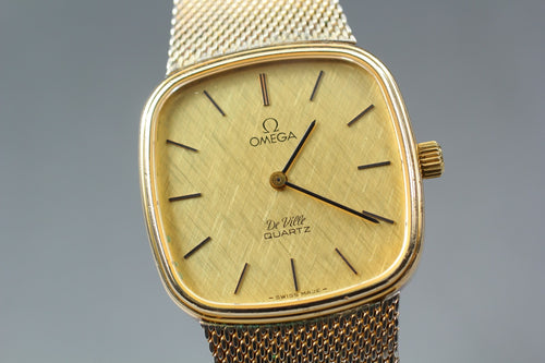 1979 OMEGA De Ville 30mm 191.0065 Quartz Gold Dial Men's Watch Vintage Exc+5